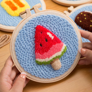 Russian Poke Embroider DIY Material Package for Beginners 6inch Thick Wool Show Pier Embroider Hand Embroider Music Rub Embroider Gift