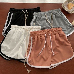 Shorts Women's Summer Sports Style Elastic Waist Casual Pants Korean Style 2025 New High Waist Pants Fashion Pants
