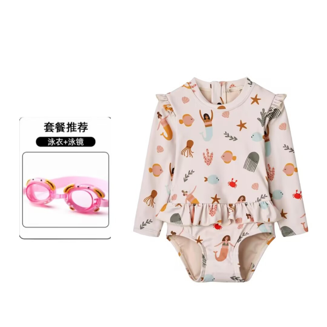 Niños trajes de baño de manga larga de secado rápido para niñas nuevas niñas lindas trajes de baño al por mayor