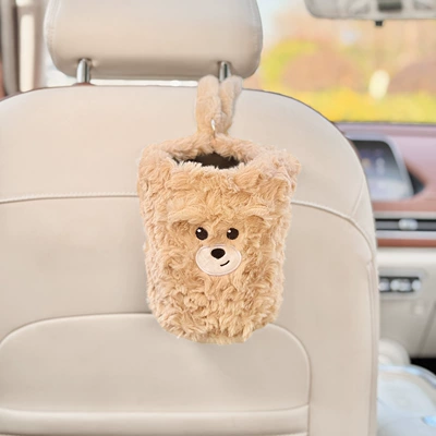 Tissue Box Two-In-One for Women, Car tissue box/set - bear-trash-can