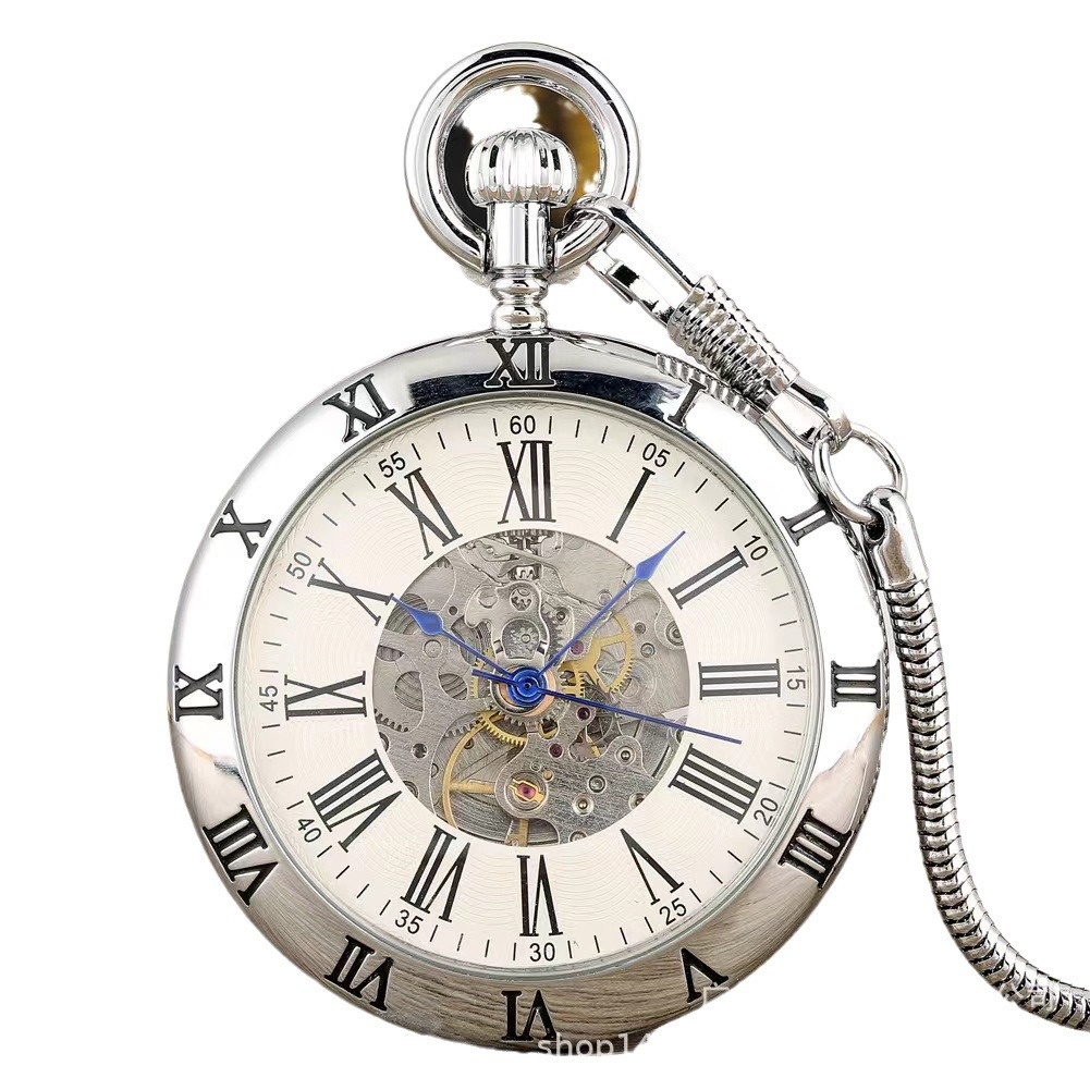 クロスボーダーの商品のアイデア内外のローマの文面の丸い蛇のチェーンの自動機械の懐中時計の骨董品の贈り物の機械の懐中時計