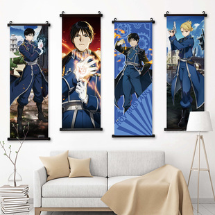 Steel Alchemist anime scroll hanging painting poster decorative painting cloth painting bedroom wall scroll hanging hanging painting