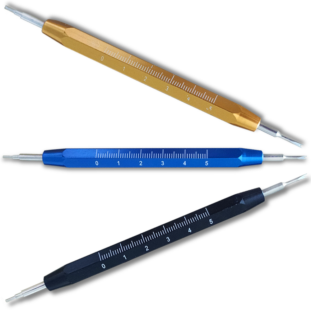 Herramienta de reparación de relojes Herramienta de reloj desmontaje Escala de correa lote de escala de doble cabeza lote de escala de una sola cabeza lote pequeño lote amarillo