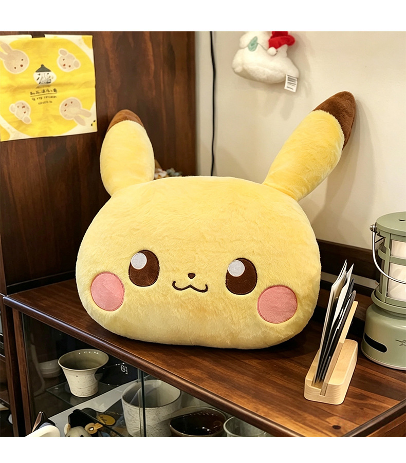 Foreign trade double-sided Pikachu plush pillow, Pogaman doll pillow, bed sleeping cushion, wholesale gift