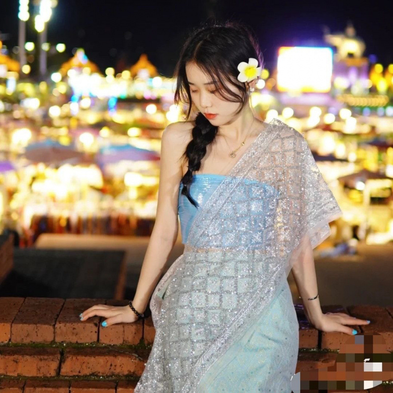 6호 브라랩 + 스커트 + 숄 프랜지파니 머리핀 포함