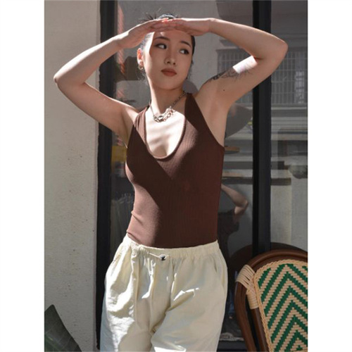 Stylish, Body-Concealing Tank Top Bodysuit for Summer - Sexy, Short-Sleeve, Backless, Outerwear, and Underlayer