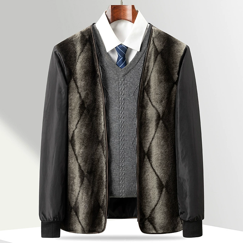 Demi-season long warm woolen coat for boys, liner, down jacket