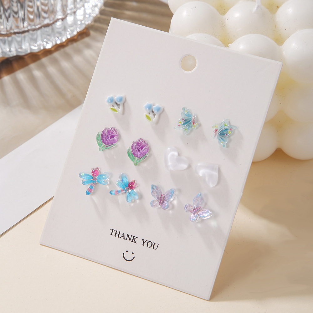 1 Set Cute Flower Resin Ear Studs display picture 1