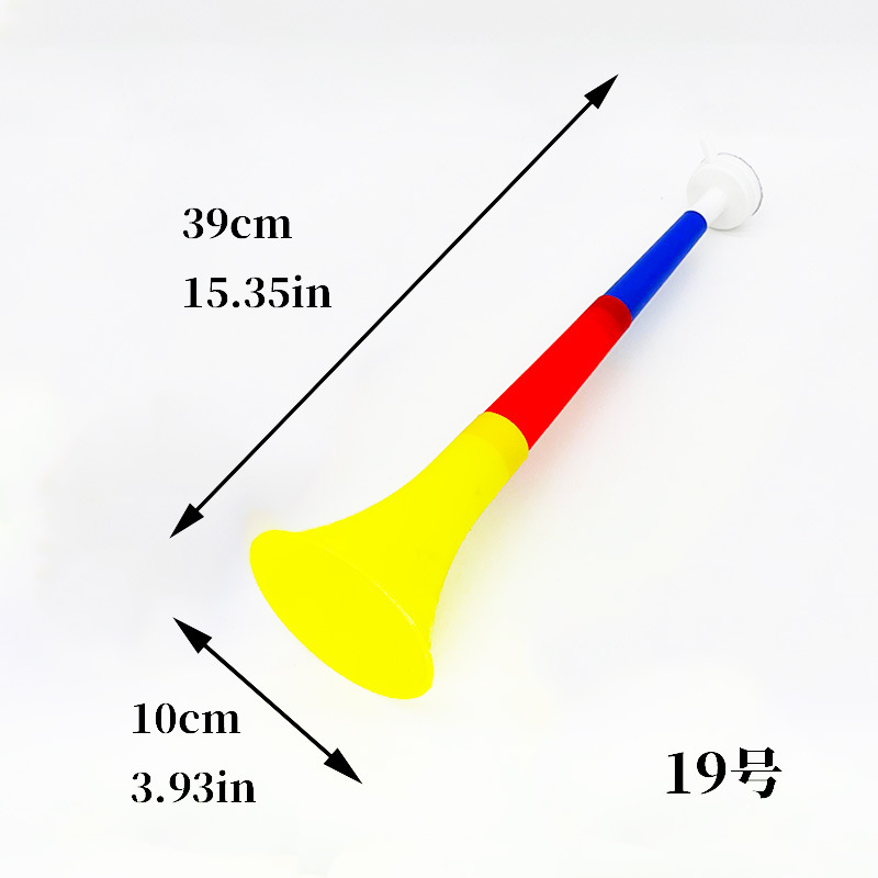 Actividades de animación de tres bocinas retráctiles grandes juguetes de plástico juegos de niños fanáticos de fútbol estandos porristas