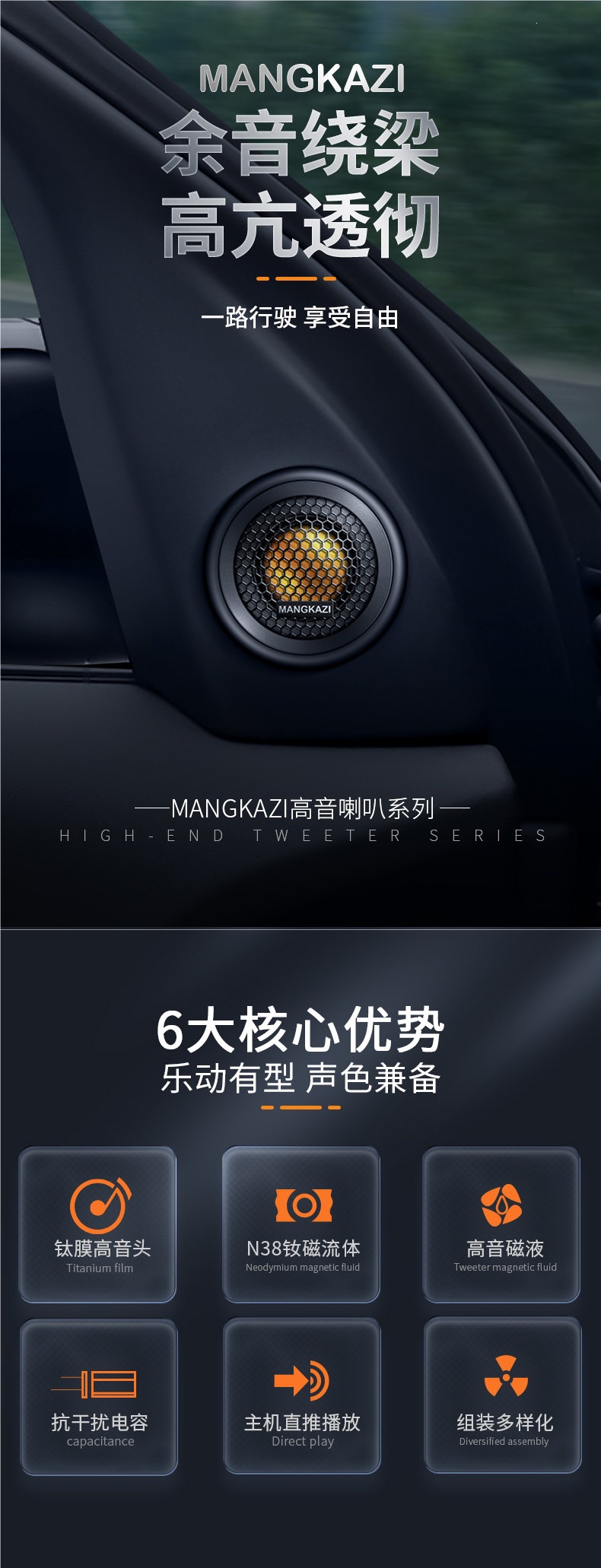 Car Tweeter Speaker Audio Modification Silk Membrane Car-Mounted Small Tweeter Audiophile-Grade Universal Pair