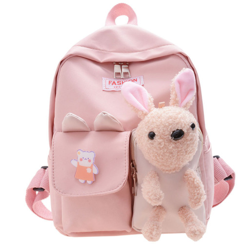 Winter new Japanese style contrasting color backpack, kindergarten primary school student bag, Korean version Harajuku cartoon cute backpack