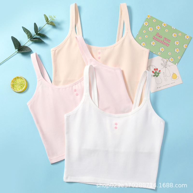 Girls' Underwear Developmental Students Girls' Junior High School Underwear Girls' Bra Cotton Sling Children's Small Vest