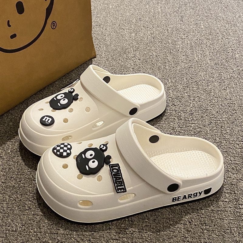 2025 新しい夏の女性のための 2 穴下駄かわいいブリケット滑り止め学生寮屋外つま先サンダル夏|undefined