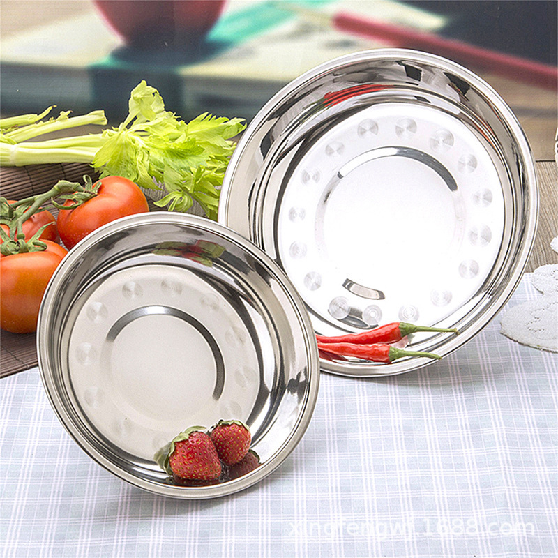 Magnetic and Non-magnetic Stainless Steel Plate Disc Flat Plate Tableware Plate Shallow Plate Deep Plate Stainless Steel Plate Dish Tableware Magnetic and Non-magnetic Stainless Steel Plate Disc Flat Plate Tableware Plate Shallow Plate Deep Plate Stainless Steel Plate Dish Tableware