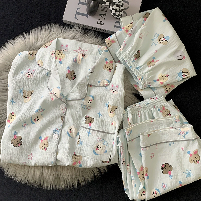 Комплект пижам Hello Kitty, японский хлопок, короткий рукав, 3 предмета, летняя пижама