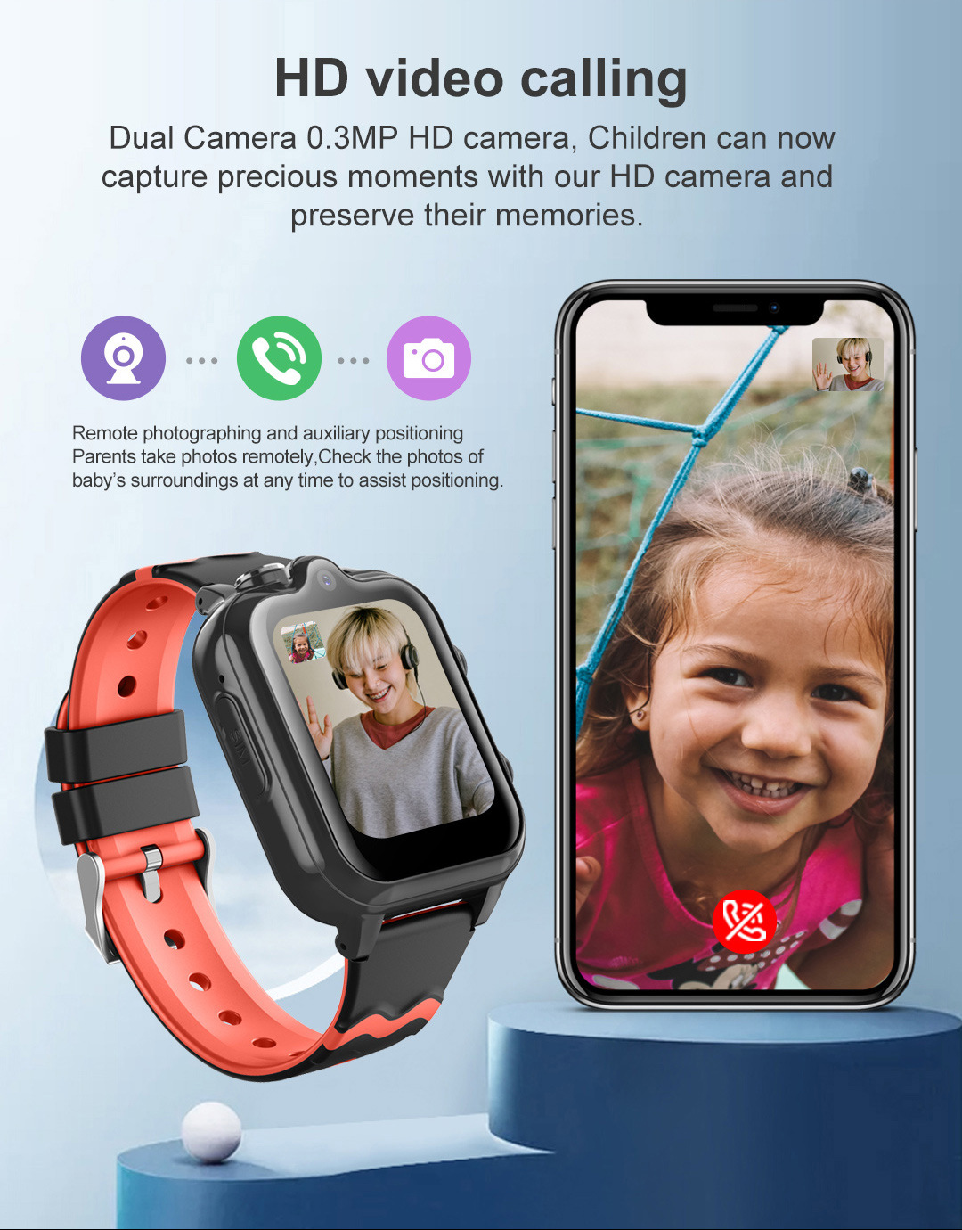 Cross-border D35 children's phone smartwatch, 4G video, GPS positioning, camera, waterproof, step counting, 900MAH, multi-language undefined