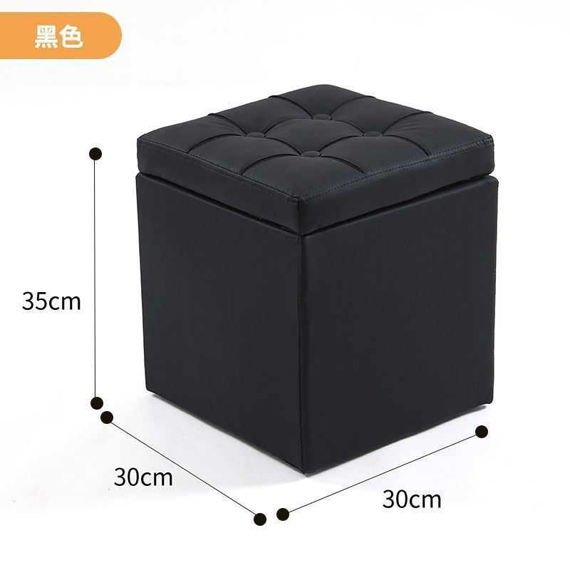 프리미엄 블랙 수납 스툴 [업그레이드된 고양이 스크래치 가죽]