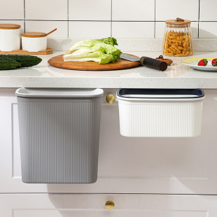 High-looking simple plastic trash can household kitchen wall hanging large capacity storage bathroom bedroom living room paper basket
