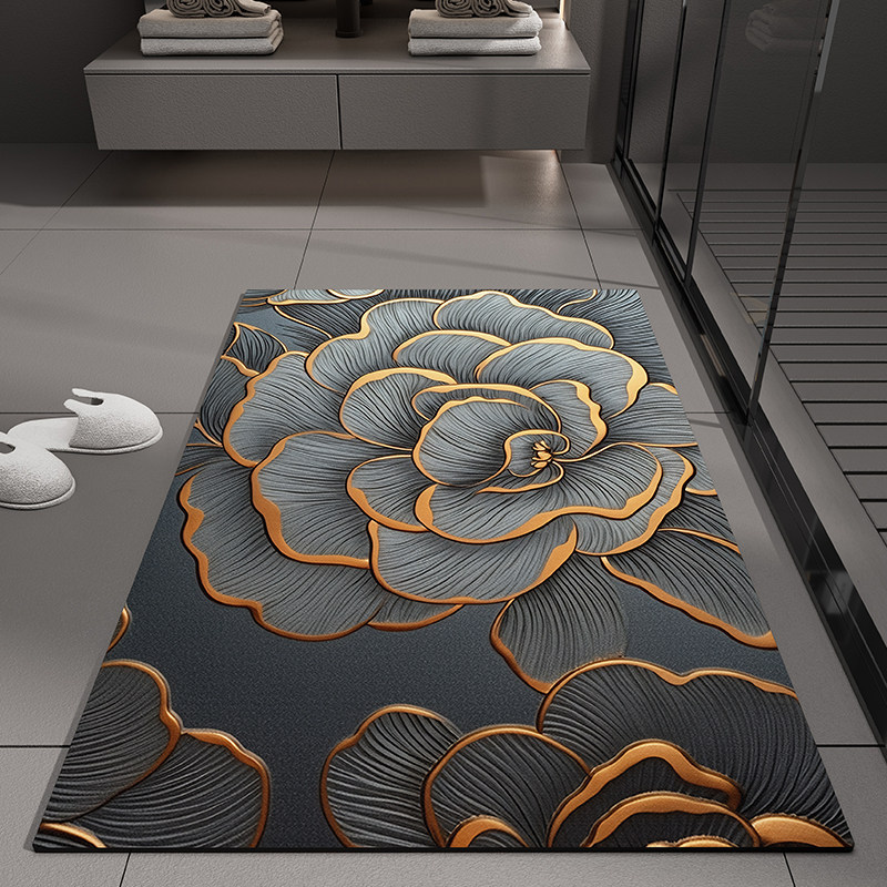 Flower-style americano transfronterizo esterilla de barro de algas esterilla de piso de baño puerta de absorción de agua esterilla de baño anti-deslizante esterilla de baño anti-sucio