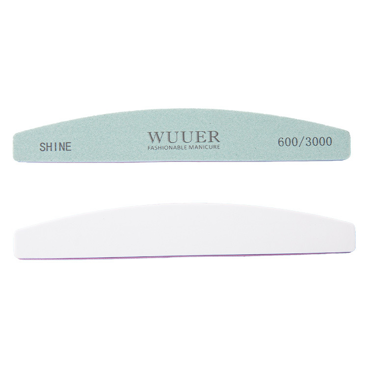 Nail nail polish double-sided polishing strip nail special rubbing strip half-moon sponge polishing strip factory direct sales