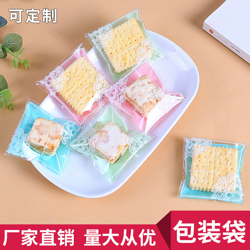 Corea del Sur dulce encaje copo de nieve crujiente pastel de carne para hornear bolsa de galletas bolsa de pastelería occidental regalo 7*7 + 3 bolsas de joyería 100