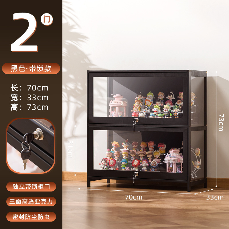 ロック付き手作りディスプレイキャビネット、アクリルディスプレイスタンド、透明防塵モデル人形、ブラインドボックス、トウモロコシディスプレイボックス|undefined