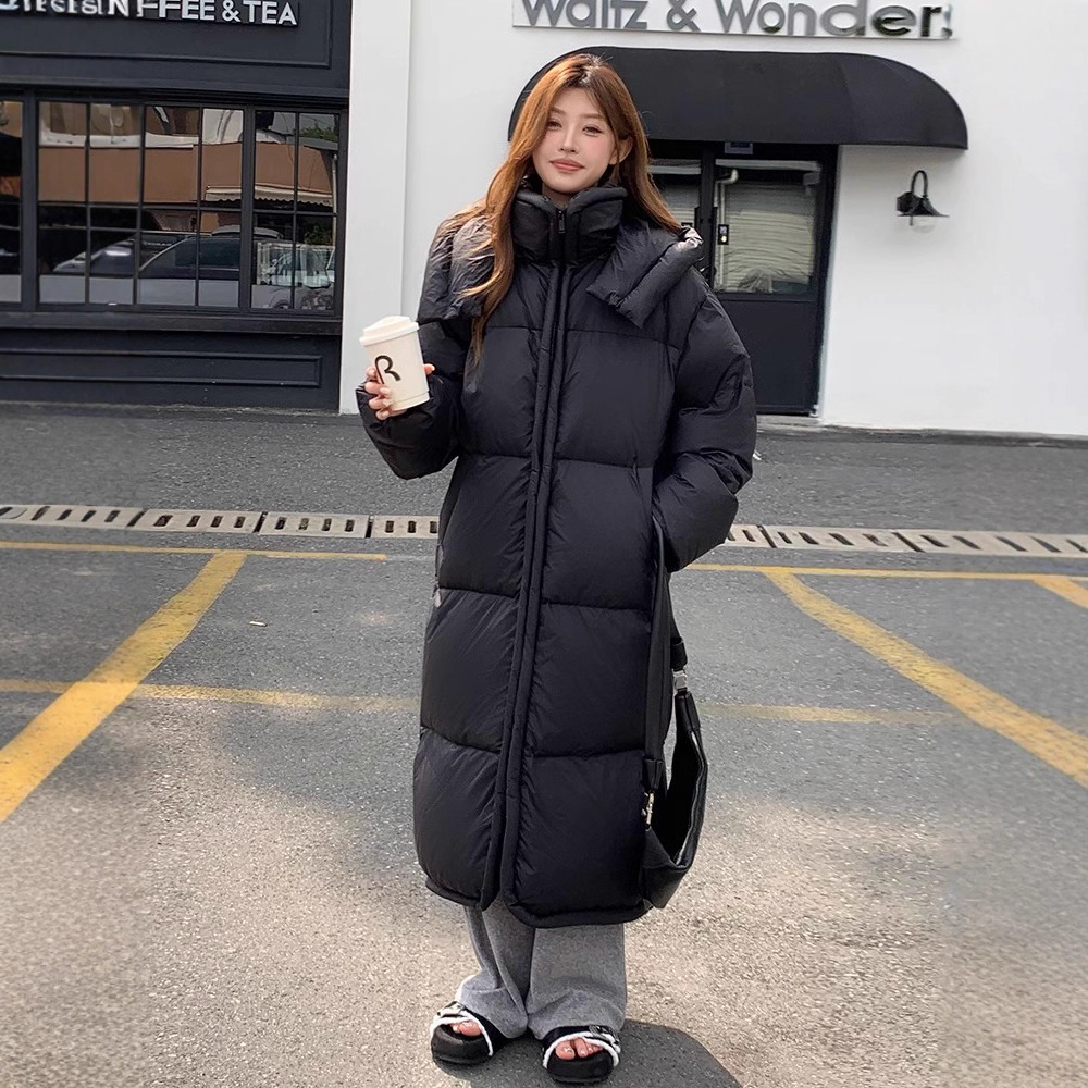 2025 nuevo ligero a prueba de viento caliente de cuello con capuzas chaqueta larga nueva ropa de algodón de invierno gruesa para mujeres
