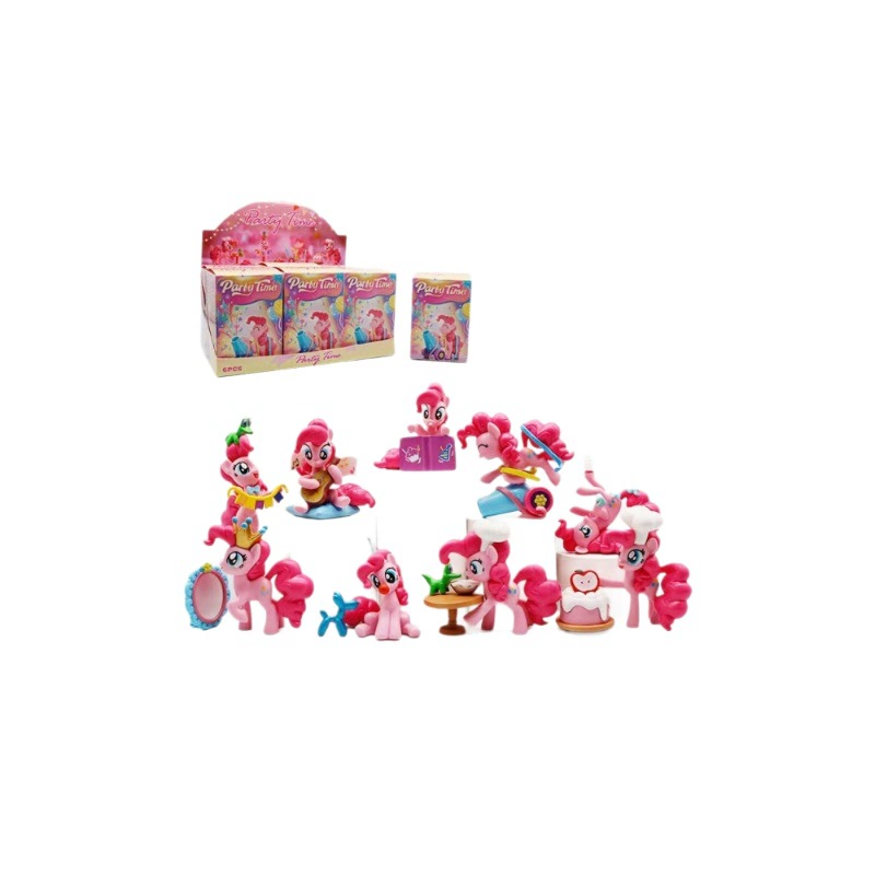 Набор минифигурок «Rainbow pony», капсульная игрушка 9 предметов, коллекция Pinkie Pie для дня рождения