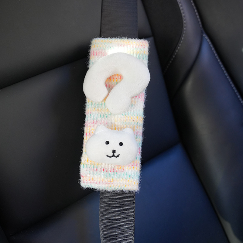 New cute question mark car seatbelt shoulder pad, car decoration, shoulder strap protector, anti-wear and anti-neck strangulation
