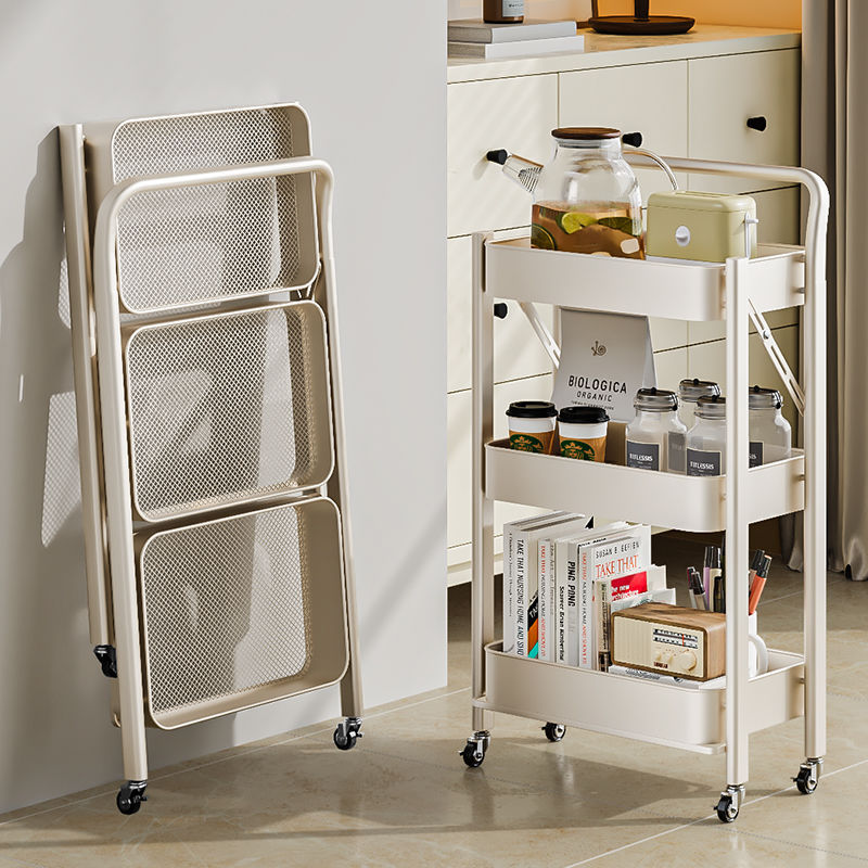Estante para carro, estantería para sala de estar, piso, dormitorio, bocadillos, mochila simple plegable móvil, estante de almacenamiento y almacenamiento