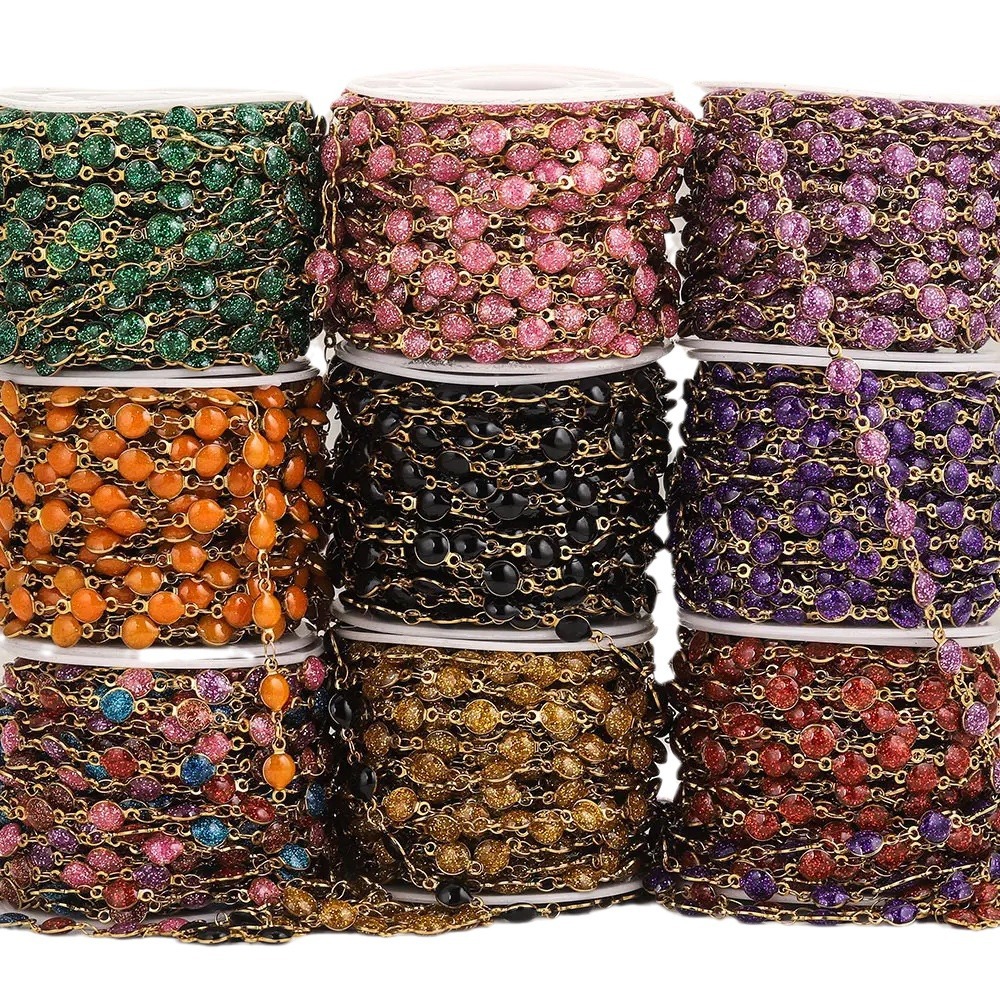 Acero inoxidable goteo de aceite esmerilado cadena hecha a mano 18K vacío galvanoplastia DIY accesorios de la joyería titanio acero collar pulsera fabricación