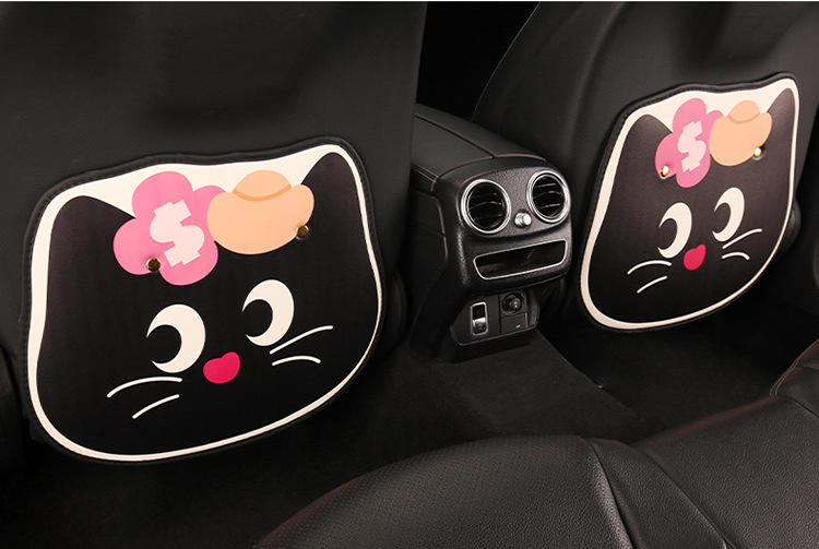 Cat and Puppy Car Seat Anti-Kick Pad Rear Seat Anti-Dirt Wear-Resistant Decorative Protective Pad Anti-Wear Pad Seat Back