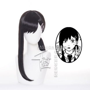 电锯人东山小红cosplay假发一体扎发送发夹一件代发短发齐耳短发-阿里巴巴