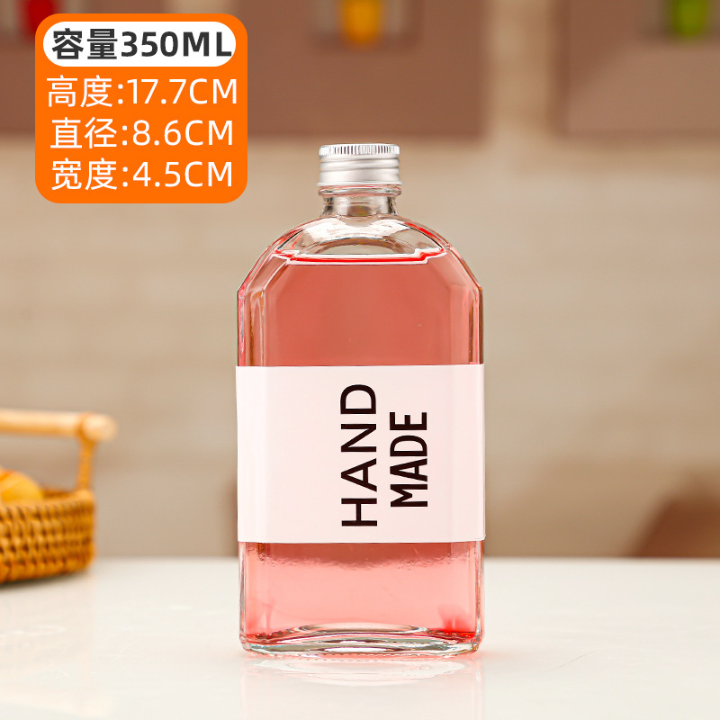 350ml 경사 숄더 실버 캡, 투명