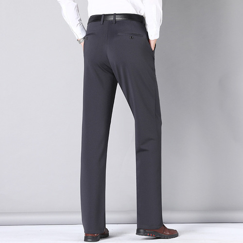 Summer thin loose straight-leg men's business casual pants wrinkle-resistant straight-leg men's casual pants long pants father