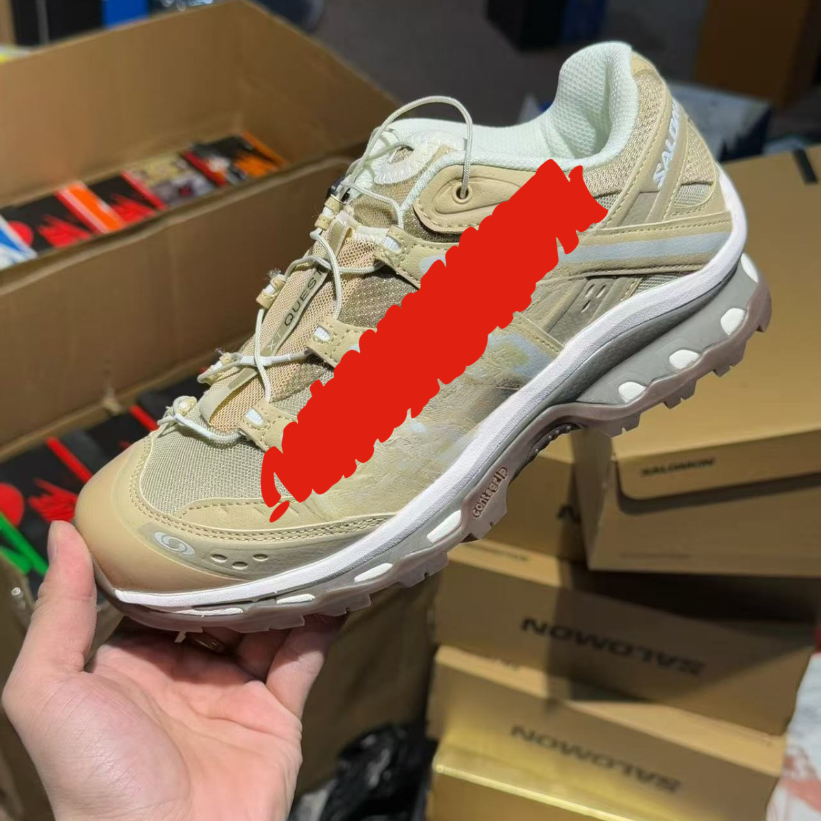 萨洛蒙Salomon XA PRO 3D 沙场灰男女款登山运动透气防滑跑步鞋