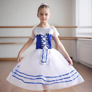 Ballet Dress for Girls French Style Long dress Professional Children's Swan Lake Performance Dress for Children and Girls