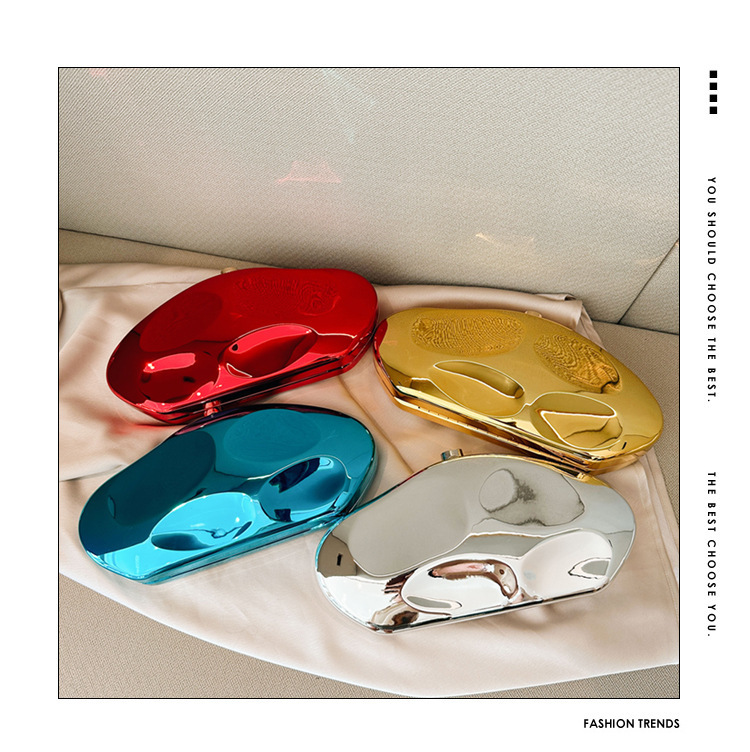 2025 nuevo paquete de cena de moda transfronteriza bolsa de dama exquisita bolsa de metal acrílico bolsa de piedra de forma extraña bolsa de mano