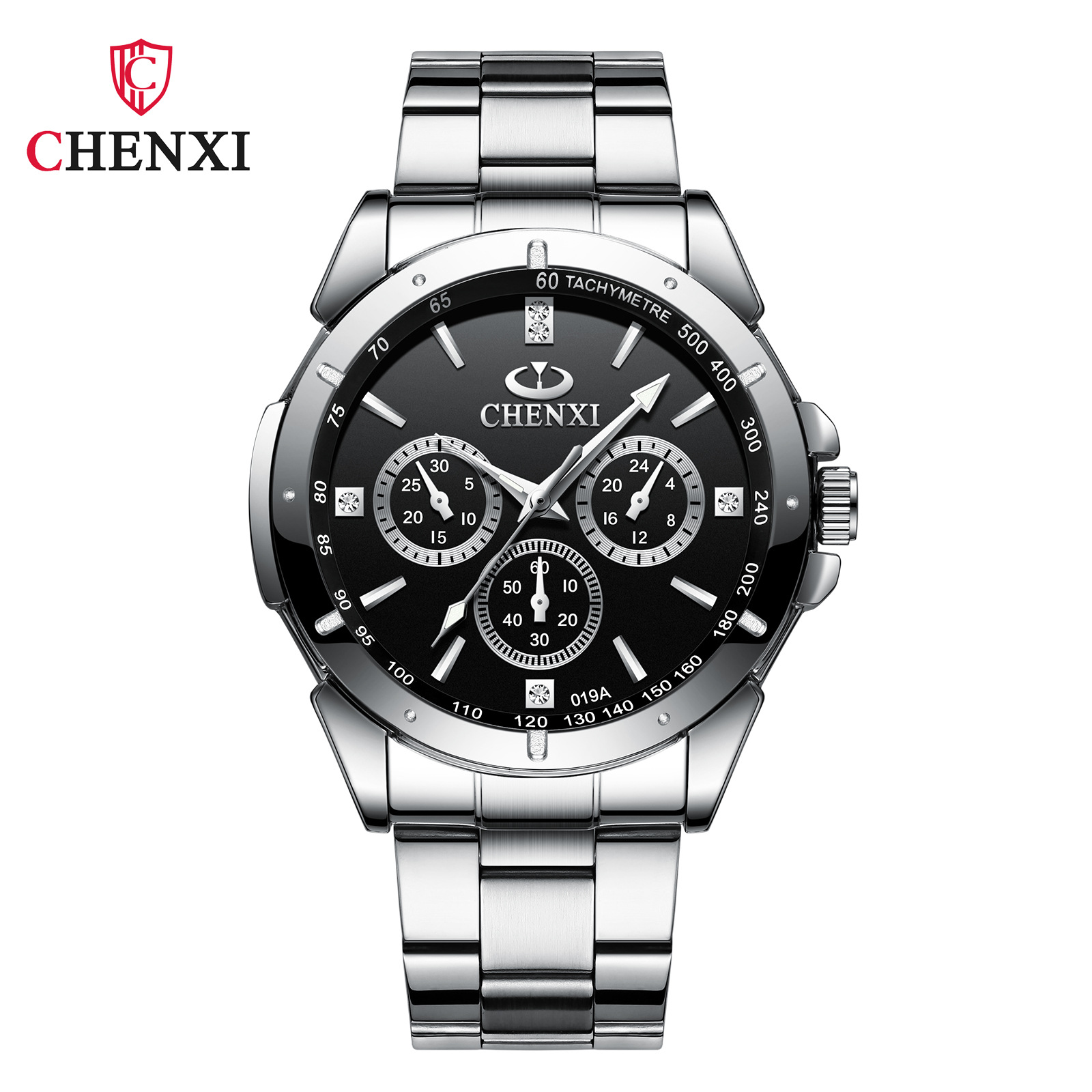 CHENGXI Chenxi 019A pareja moda ronda reloj de cuarzo impermeable creativo correa de acero moda casual Reloj de pulsera