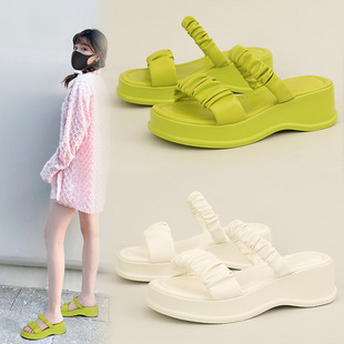 New Flat Slippers 2023 Summer Women's Outerwear Wedge Sandals Casual Fashion All-match Beach Shoes Women's Trendy