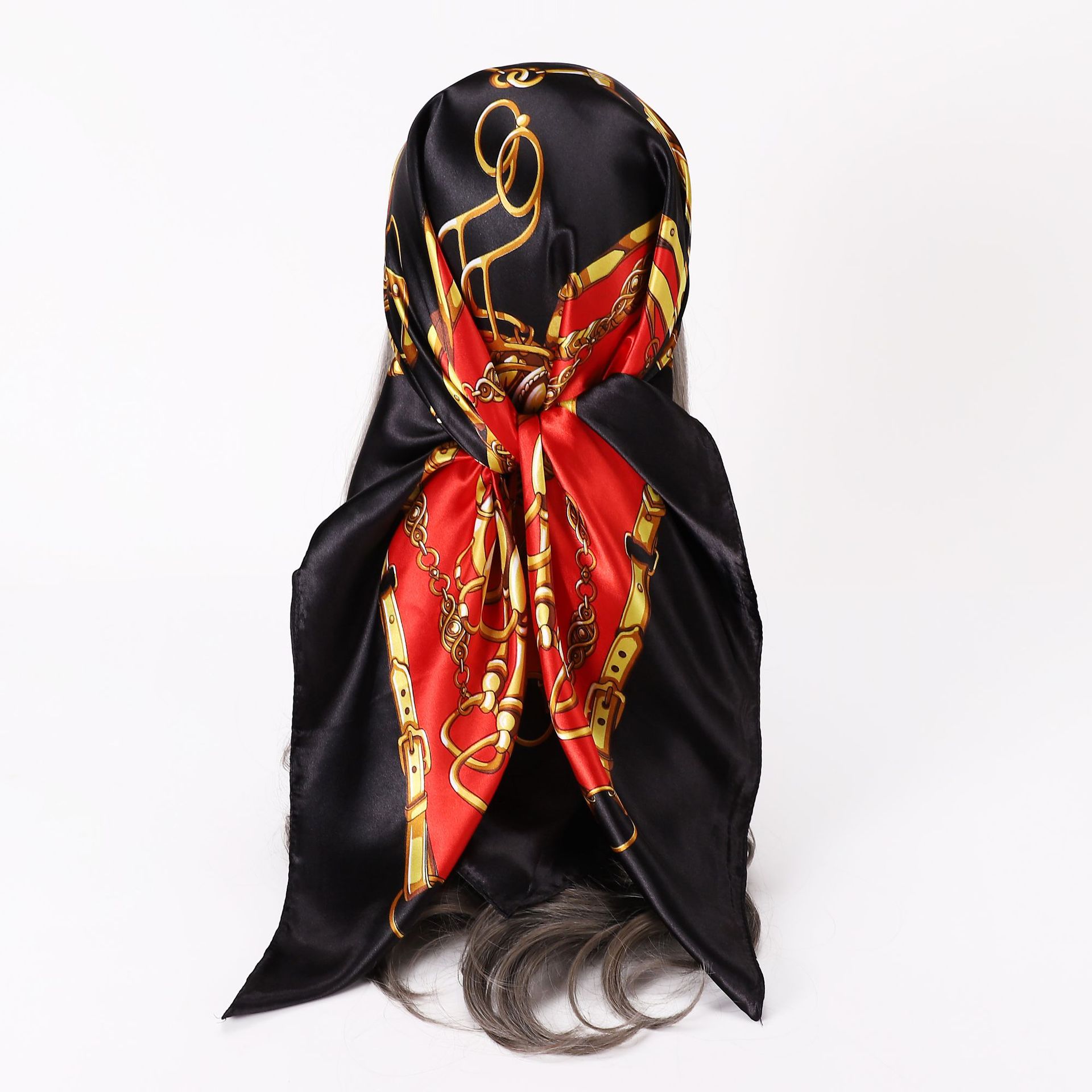 Women's Fashion Chains Print Satin Silk Scarves display picture 23