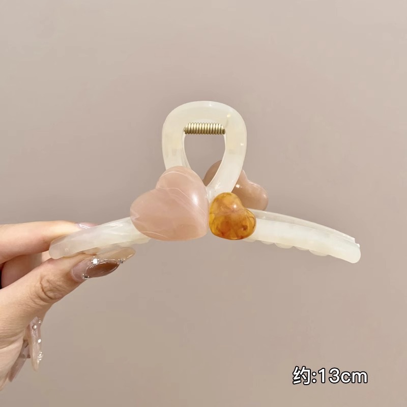 Temperamento de alto nivel amor agarrar clip de cabello de niñas más clip de tiburón detrás de la cabeza de un disco grande clip de cabello tocado