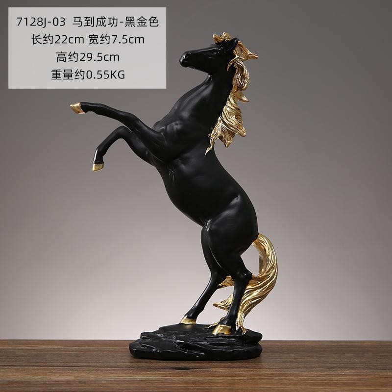 Light Luxury Horse to Success Resin Ornaments Office Desktop Lucking Decoration Home Living Room Entrance Housewarming Opening Gift