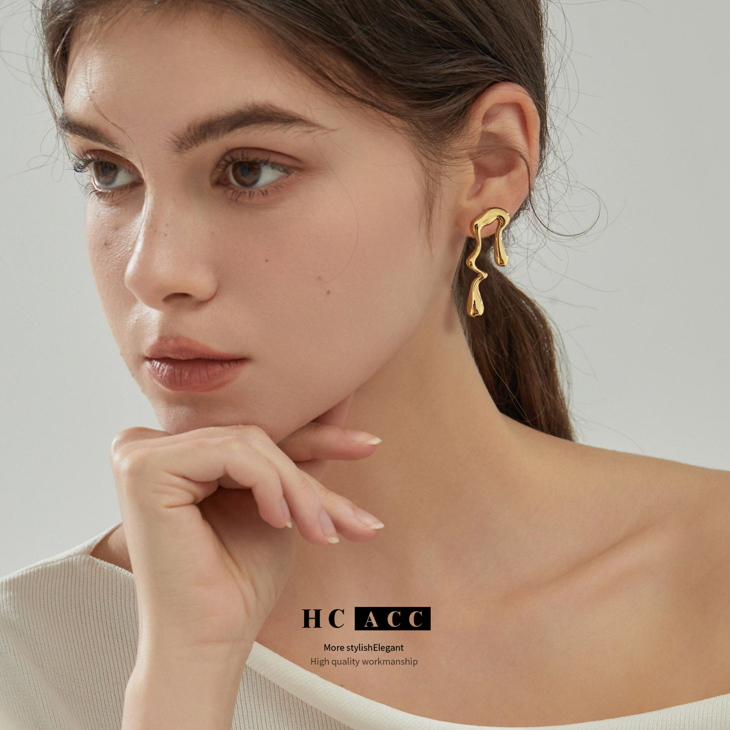 amazon-cross-border-new-liquid-irregular-geometric-earrings-sweet-cool-style-personality-design-simple-water-drop-earrings