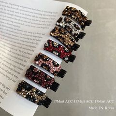 2025韩版炫彩闪钻发夹女百搭半扎发头饰侧边夹鸭嘴夹爆款刘海夹子
