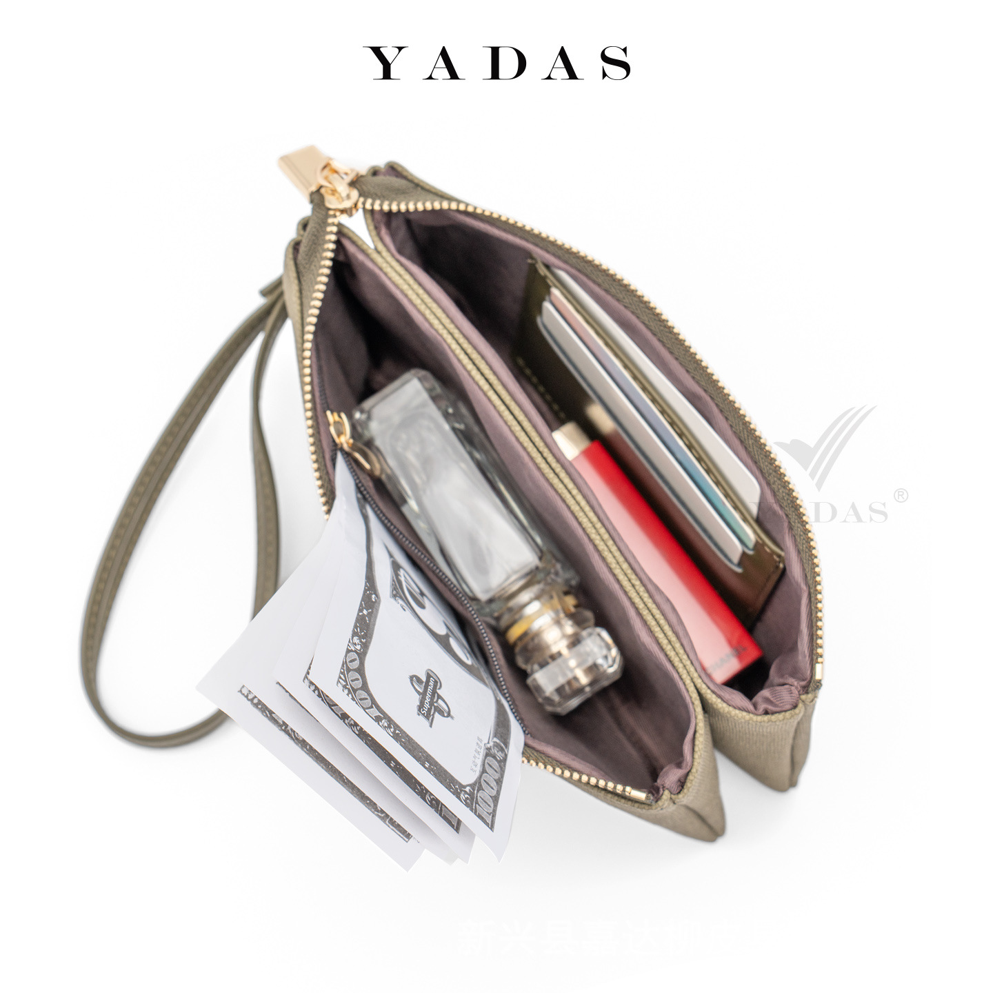 Nueva cartera coreana YADAS bolso de teléfono móvil de gran capacidad pulsera de moda ultra delgada bolso de cambio de plata