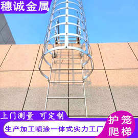 镀锌钢安全爬梯护笼15J401国标图集基坑外墙直梯消防逃生梯不锈钢
