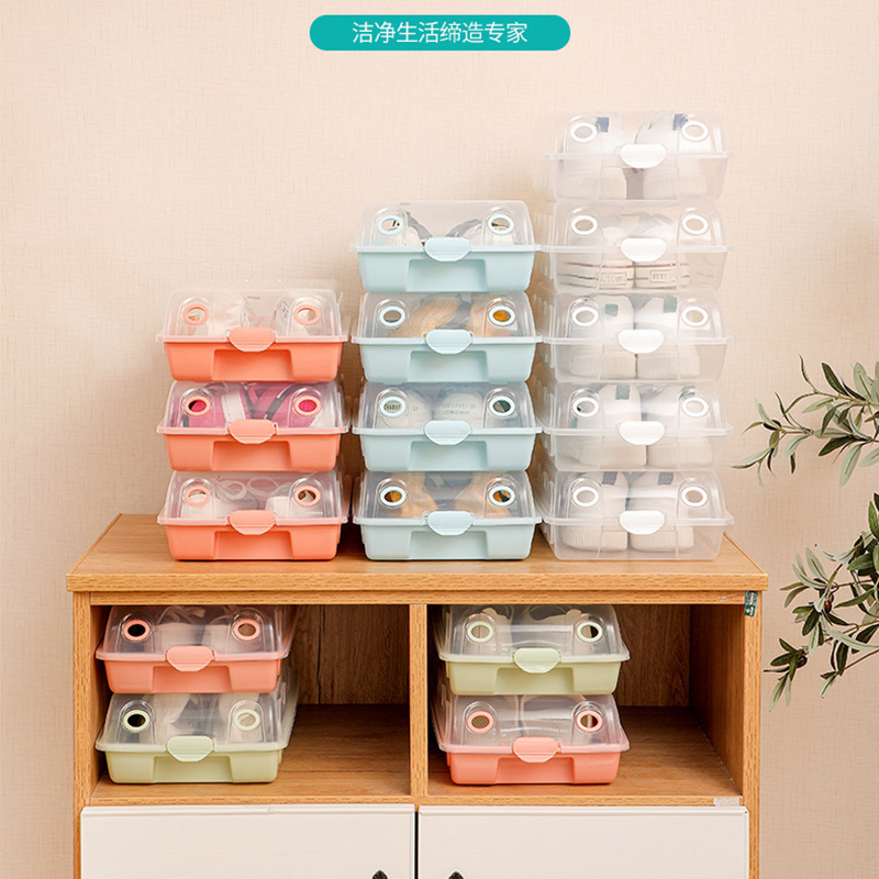 Plastic Boots Shoe Box Storage Box Transparent Dustproof Shoe Box Thickened Shoe Box Shoe Rack Shoe Cabinet Storage Finishing Artifact