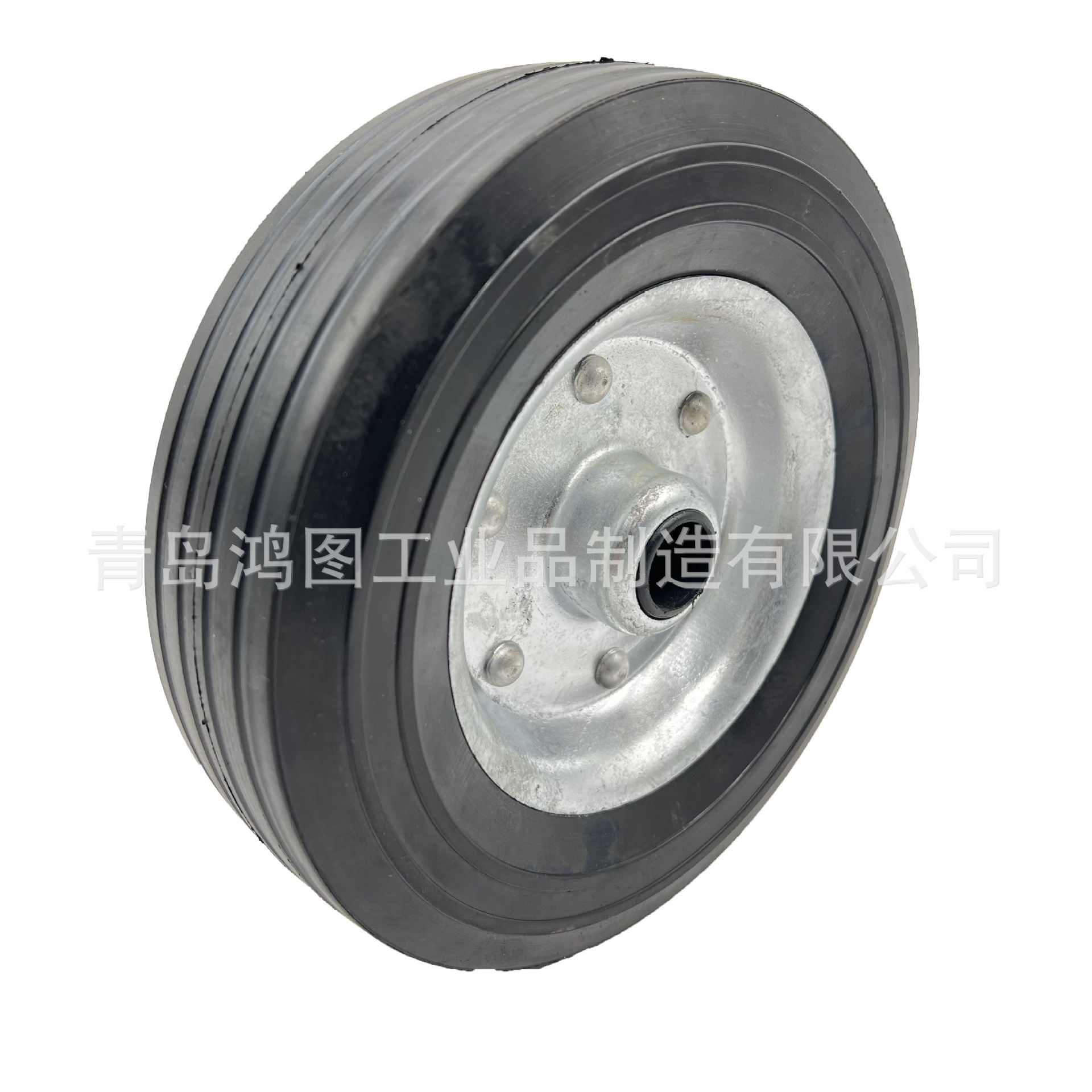 【厂家直供】8英寸200*60橡胶实心轮REACH环保高载重热镀锌AL-KO