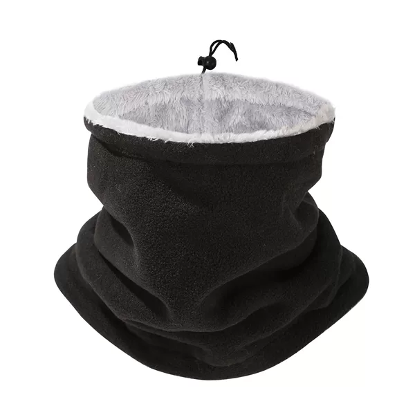 Korean Style Men's Neck Warmer, Winter Thermal Fleece Neck Gaiter, Solid Color Neck Protector, Adjustable Pullover Hat, Cross-Border